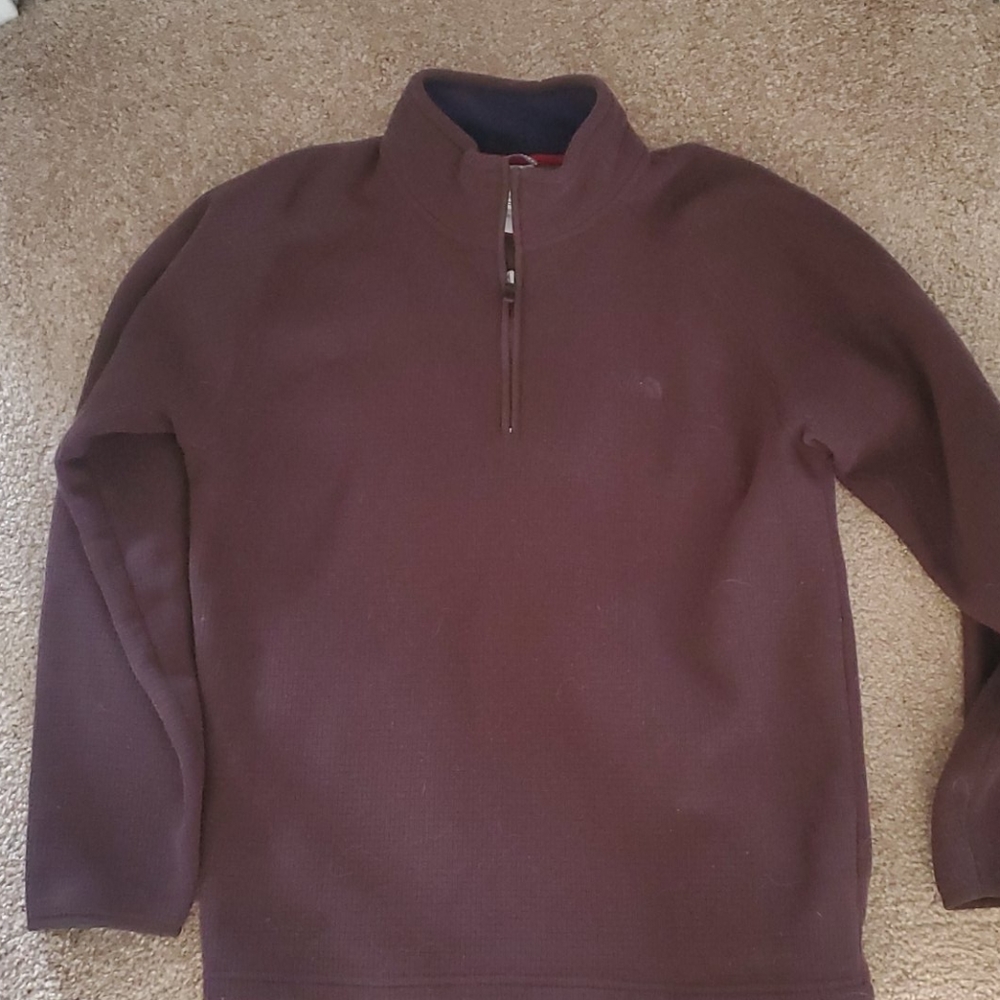 The North Face 1/4 zip jacket BROWN fleece. M.